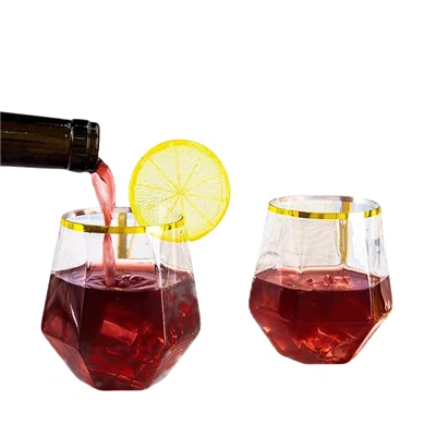 Copas de vino de plástico Diamond desechables